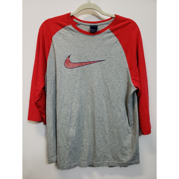 Nike Other - Nike Pro Baseball Shirt  Mens Size  XL Red Gray Logo Activewear cotton